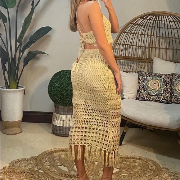 SOLD- Crochet Skirt And Crop Top SET - Picture 8 of 12